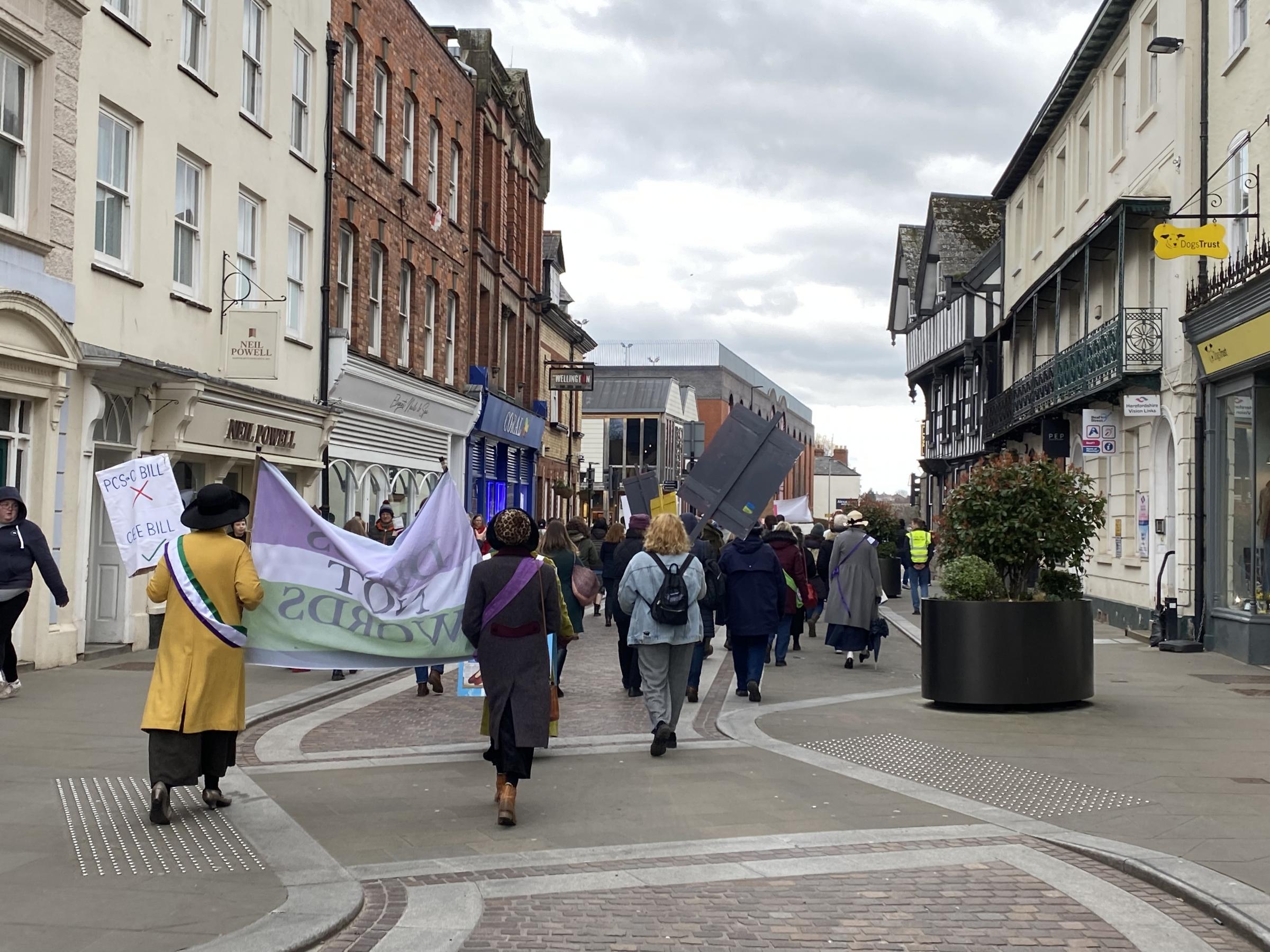 Suffragette poster parade Hereford